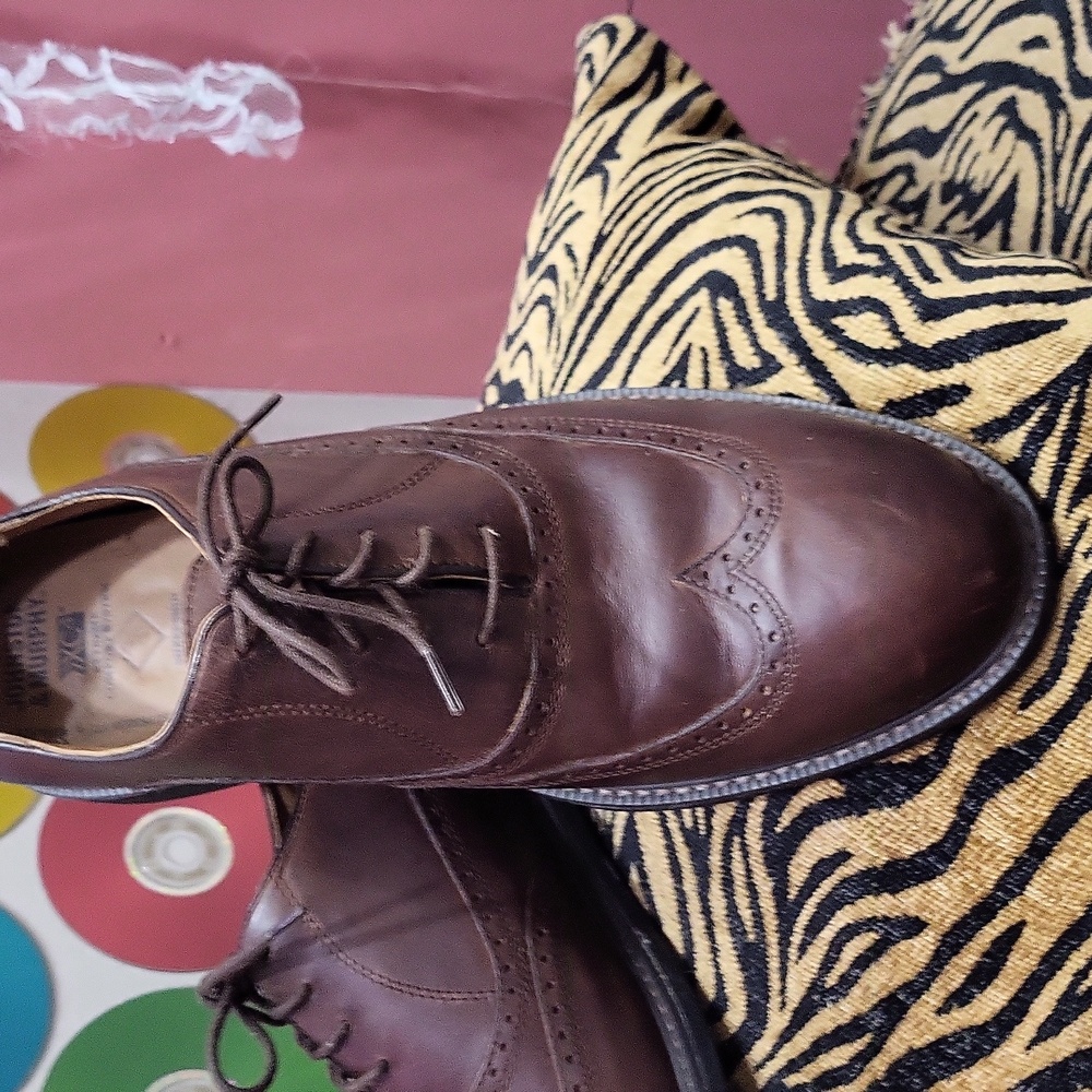 MEN'S Johnston & Murphy Dark Brown Leather Oxfords, SIZE 11.5 - Picture 3 of 9